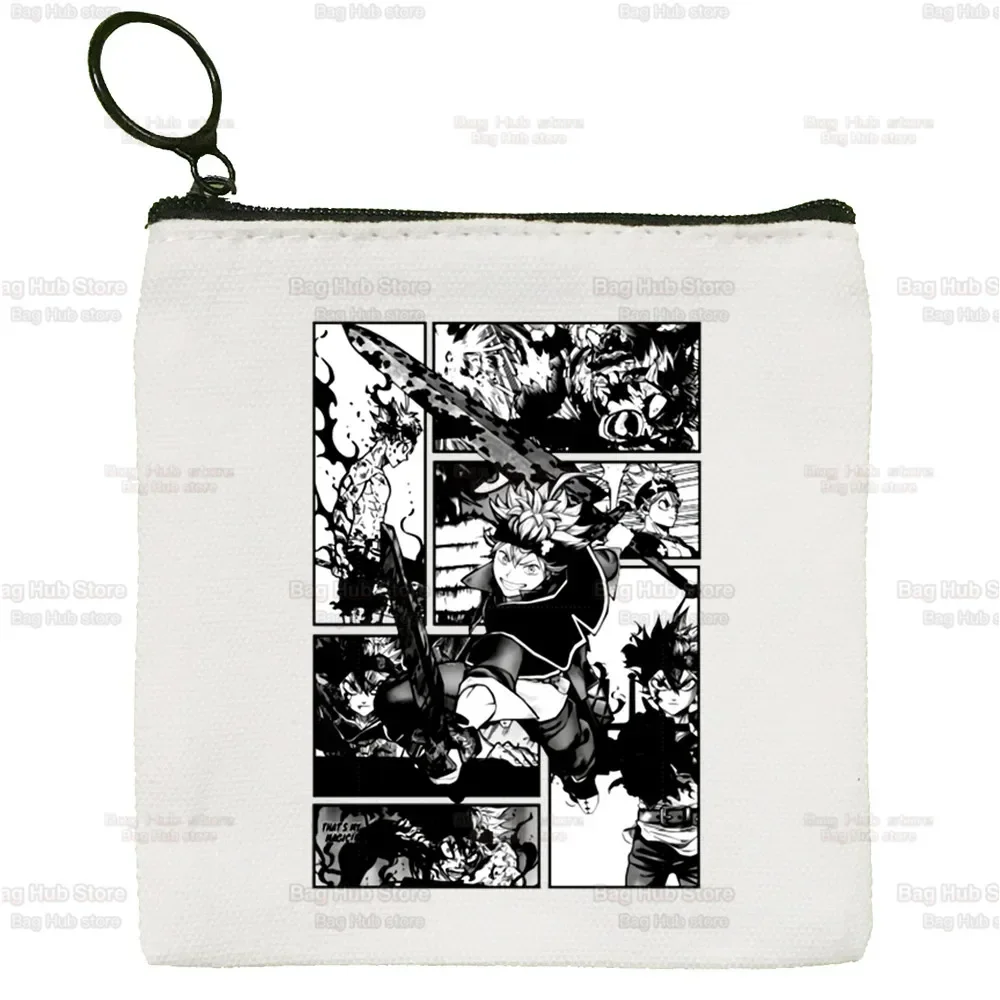 Yami Asta Anime Canvas Portemonnee Custom Logo Opbergtas Zwarte Klaver Canvas Tas Nieuwe Munt Tas Sleutel Munt Portemonnee