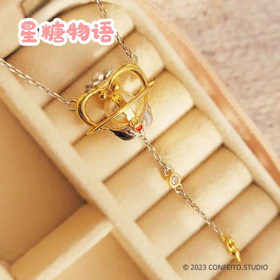

Anime Sailor Necklace S925 Sterling Silver Pearl Eternal Scepter Pendant Chain Jewelry Doujin Cosplay Gifts for Women Girls