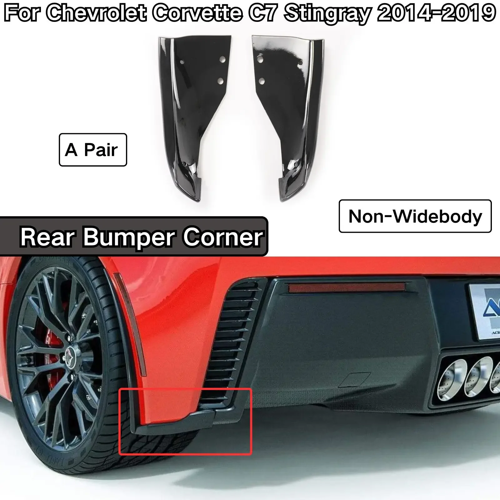 

Для Chevrolet Corvette C7 без лицевой части Stingray 2014 2015-2019 задний бампер угловые боковые диффузоры комплект кузова автомобильные аксессуары