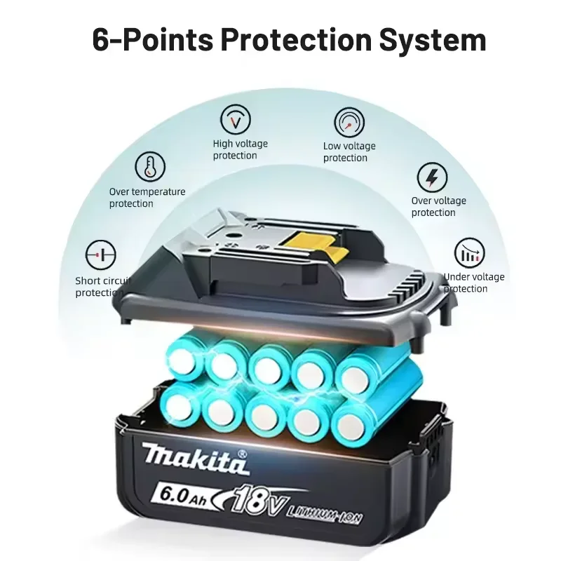 🔋Makita 18v Battery With Charger Rechargeable Lithium Ion for DDF487 BL1880 BL1860B LXT400 Power Tool Makita 18 v Battery