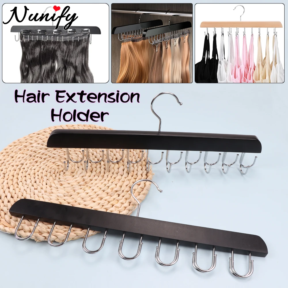 1Pcs Hair Extensions Storage & Display Rack With 14/20Pcs Hooks For Hairpiece Hair Bundles Double-Sided Hair Extension Rack