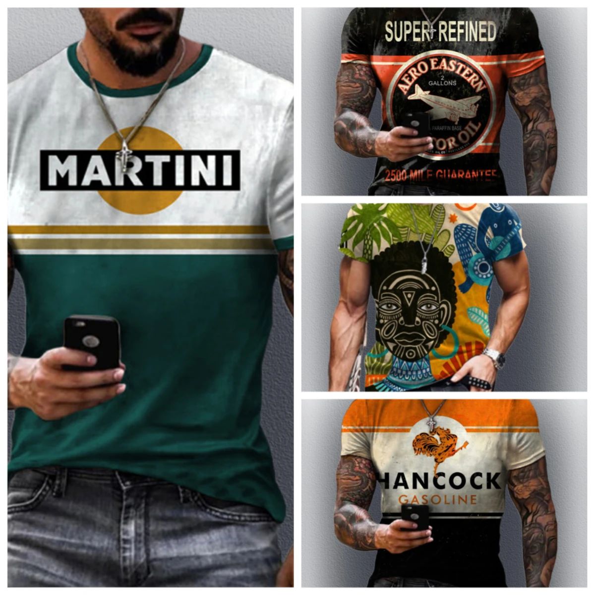 

2025 Summer Men's Trend Fashion 3D Printed Quick-Drying Short Sleeve T-Shirt Daily Casual Explosion Skin-friendly and Breathable