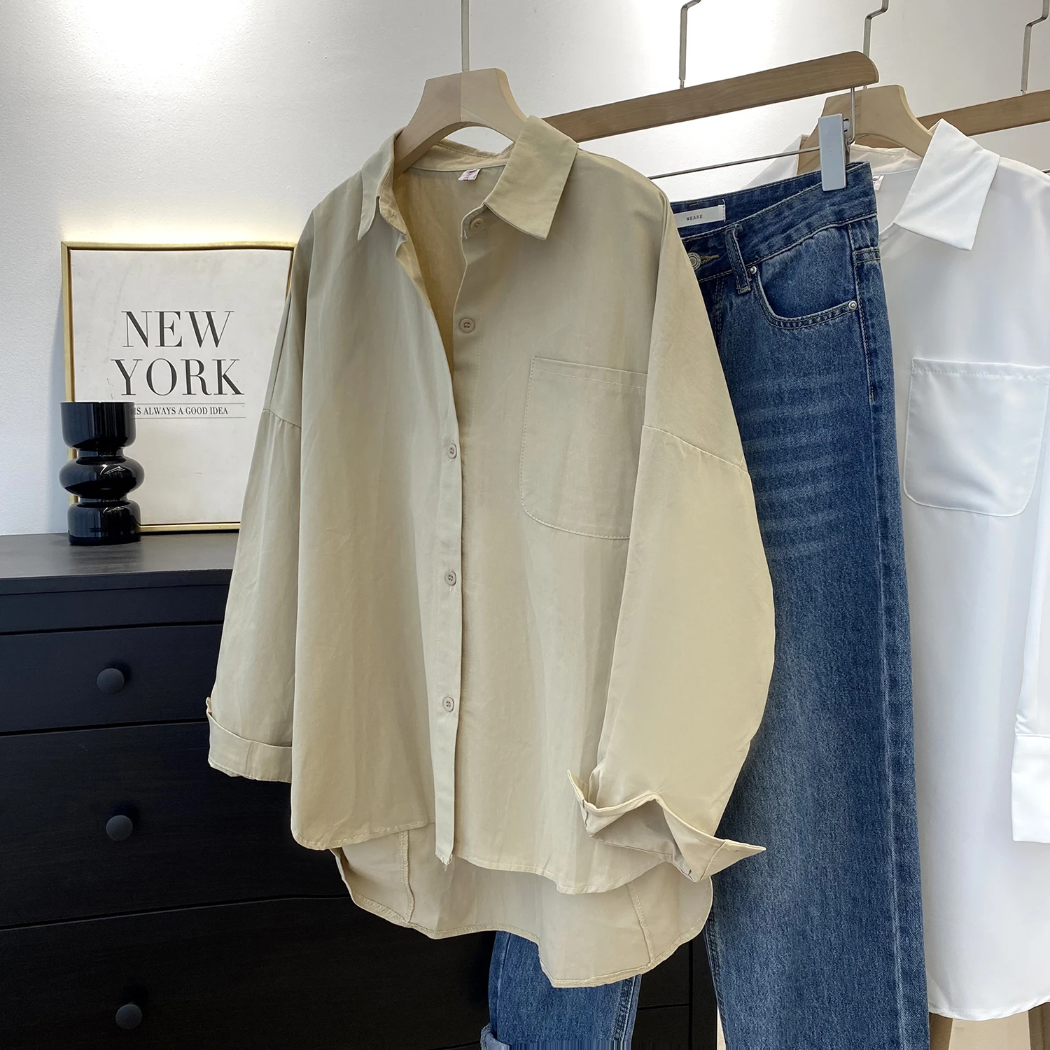 

Women's Pure Color Cotton Linen Casual irt Spring Autumn New Sle Commute Versatile Long Sve Loose Fit Top