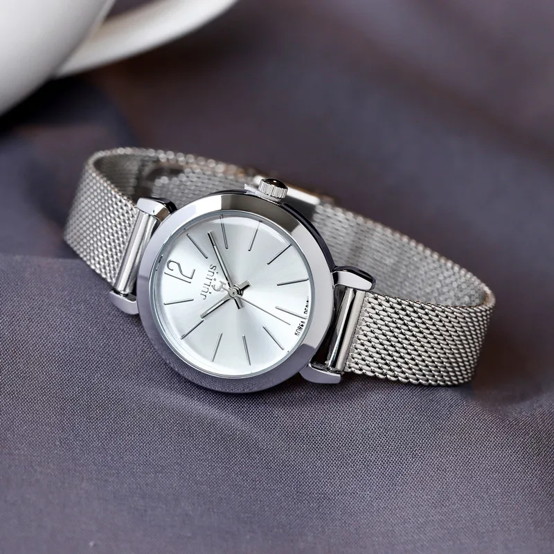 ساعة يد نسائية جديدة بحزام فولاذي، مناسبة للطالبات، طراز كوري، بسيطة وعصرية، هدية رائعة للنساء. #3