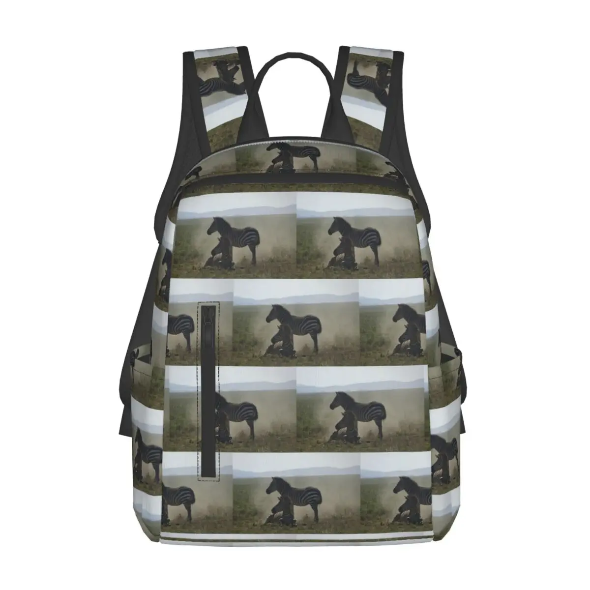 

Zebras At Play Backpack Daypack Kids BookBag School Bag Shoulder Bags for Men Women