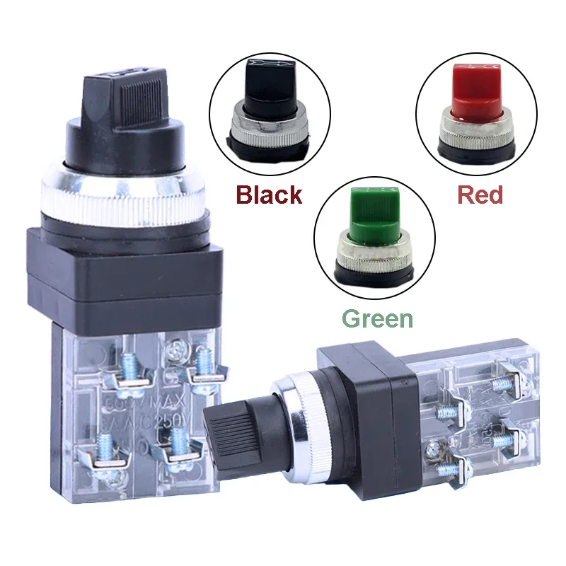TSS-25 TSS-30 Rotary Switch Red/Green/Black Opening Size 25mm/30mm Machine Switch Pushbutton 2-speed/3-speed