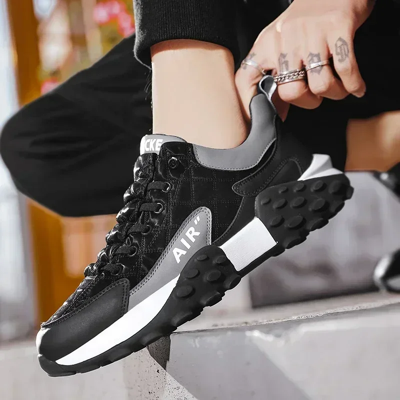 Platform Men Casual Sneakers khaki Luxury Tenis Shoes for men anti-slip Running shoes 2024 New Shoes for Men Casual Sports Shoes