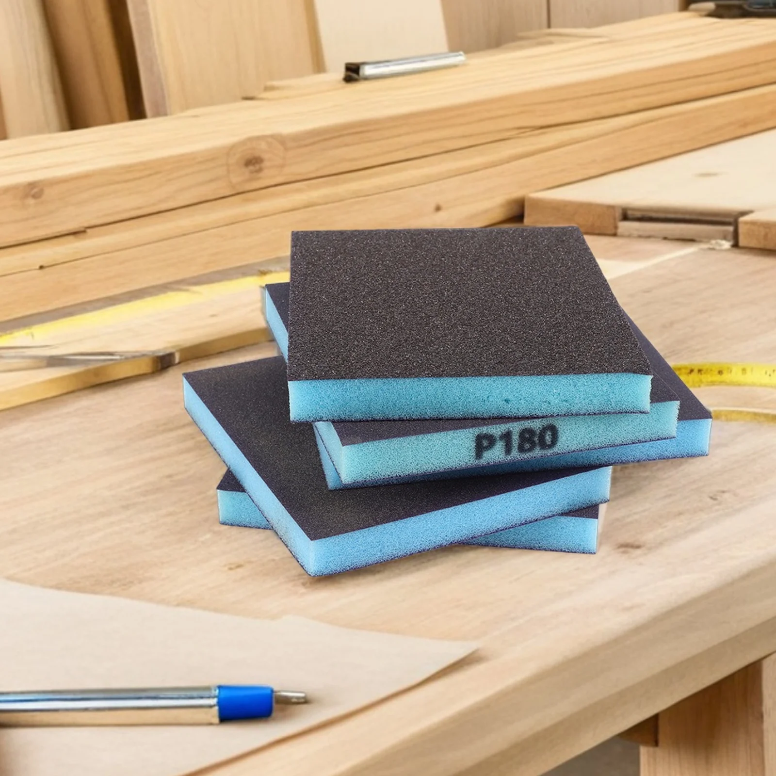 

12pcs Sandpaper Sponge Blocks Double-Sided Pads For Wood Furniture Rust Removal Polishing Tools Drywall Block Portable Durable