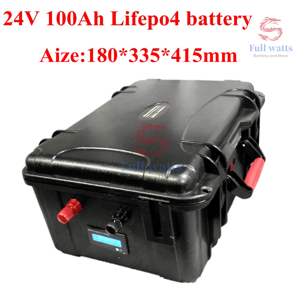 Lifepo4 리튬 배터리 팩, BMS 250A, 트롤링 모터, 태양광 시스템, RV 캠핑카, 29.2V 20A 충전기, 24V 100Ah