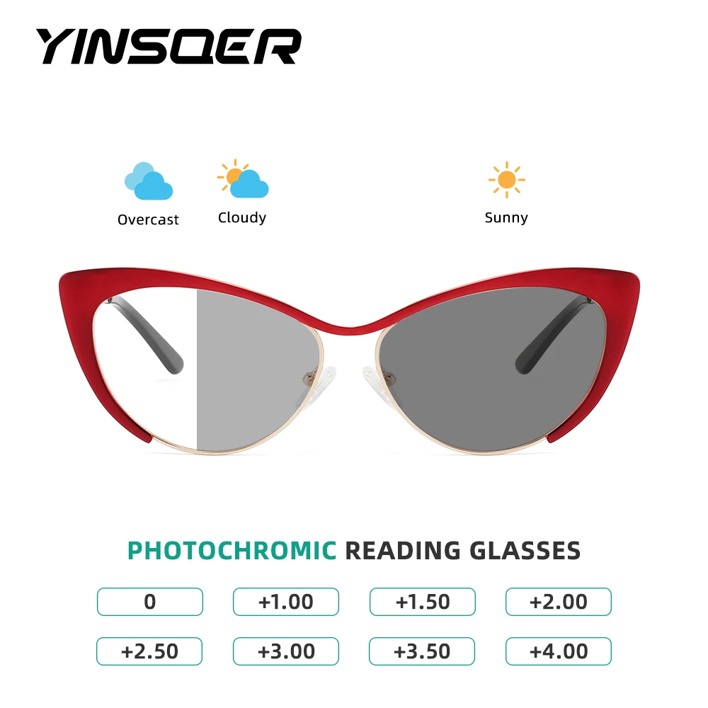 

Reading Glasses Woman Photochromic Lens Decorative Glasses in Trend Cat Eye Sunglasses for Trips Red Eyepieces for Reading 1 2 3