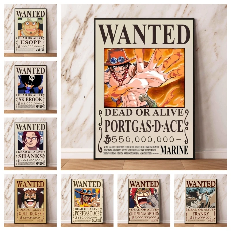 

Canvas Prints One Piece Roger Wanted Poster Home Decorative Friends Gifts Wall Art Classic Modern Living Room Hanging