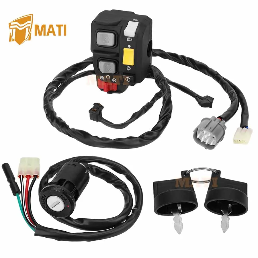 M MATI Handlebar & Key Switch for Honda Recon 250 ES TRX250TE 2007-2020 Electric Shift 35140-HM8-B73 35140-HM8-B51 35100-HM8-000