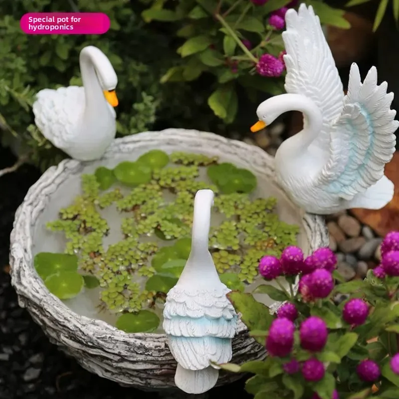 Large Hydroponic Planter Pot Decor Bonsai Container for Garden Swan Hydroponic Flowerpot for Green Plants Creative Flower Pot