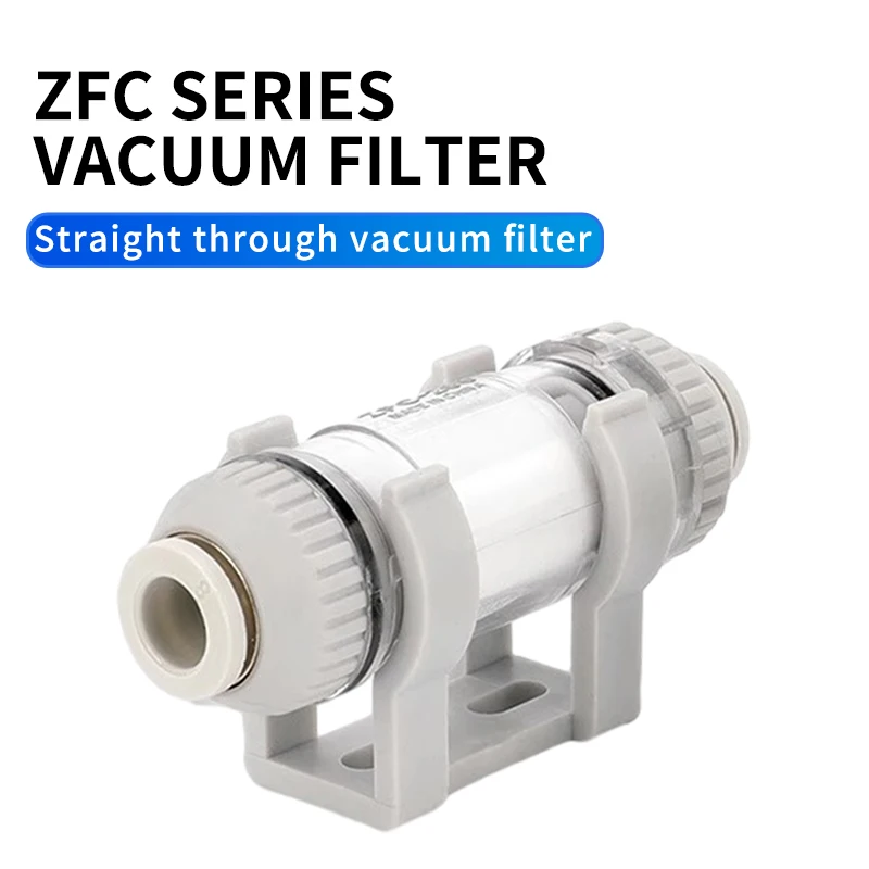 10Pcs Pneumatic Pipeline Vacuum Generator Filter ZFC100/ZFC200 Negative Pressure Filter Core Cotton Quick Plug Pipe