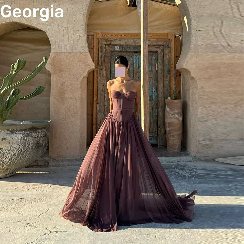 فساتين حفلات أنيقة للنساء مخصصة على شكل حرف A على شكل قلب بطول الأرض فساتين مناسبة رسمية كشكش بسحاب حتى فساتين رسمية