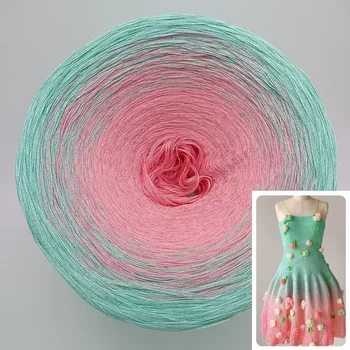 300g Cotton Lace Mixed Strand Hand Wound Cake Thread Gradient Section Dyed Milk Cotton…