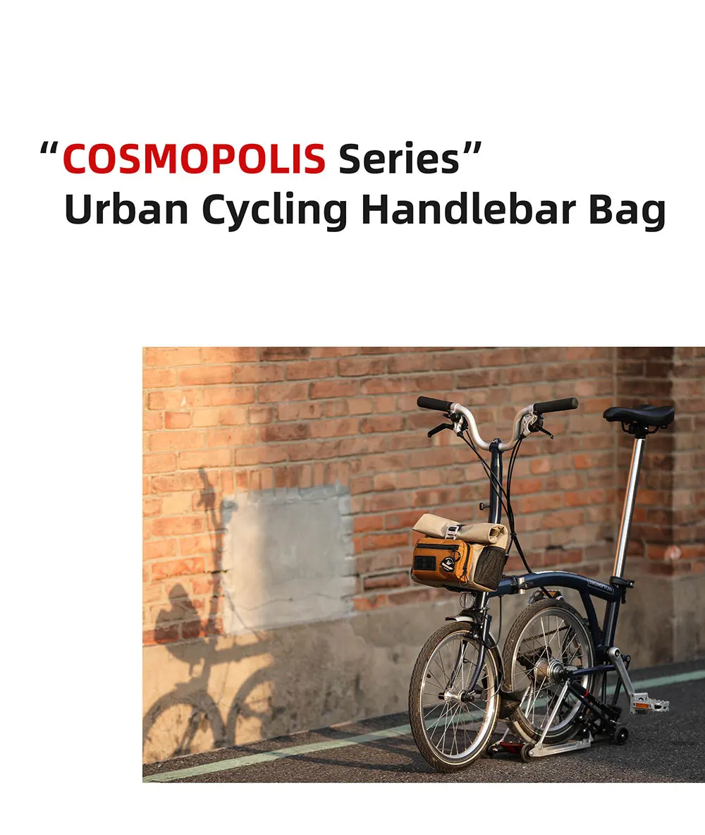 Rhinowalk Fahrrad-Lenkertasche, Schnellverschluss, mit Regenschutz, Schultergurt für Brompton Faltrad, Schultertasche, urbanes Radfahren – Detail 4