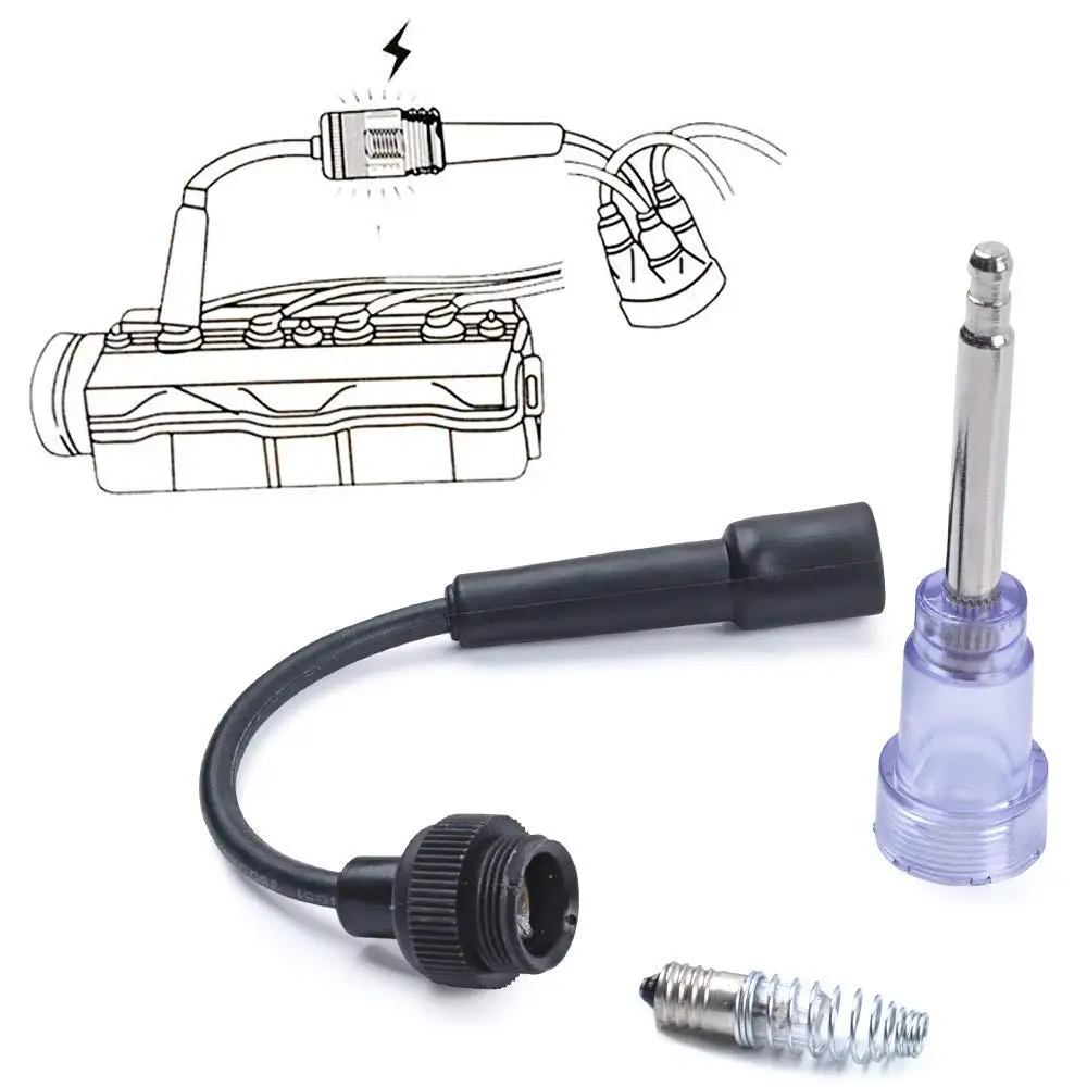 Probador de bujías en línea de motor pequeño, probador de encendido de arranque recto, luz en línea S