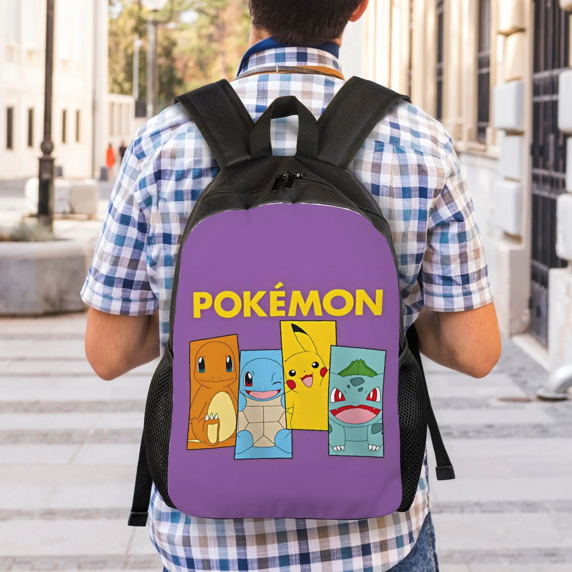 

Back to school season Classic Pokemon Characters Display starter Bookbag Pokemon Couple Super Quality Backpack