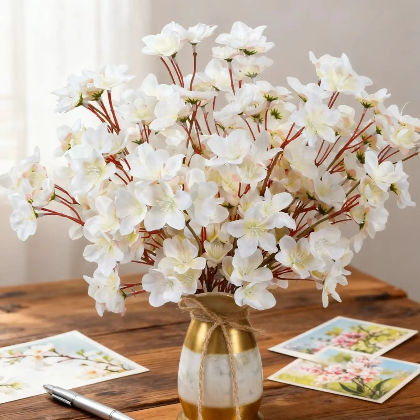 Artificial flowers silk peach blossom home vases decorations outdoor garden Valentine's Day weddings bride party DIY photo props