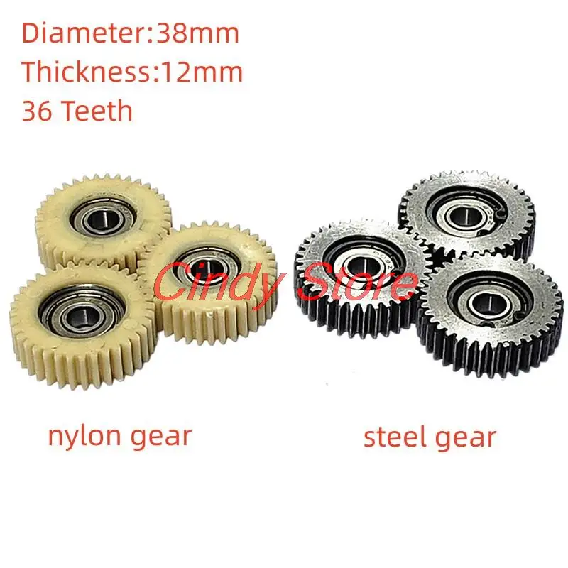 

3 Pieces Gear Diameter 38 Mm 36 Tooth steel gear Thickness 12 Mm Electric Vehicle Steel Gear gee Pressure Angle