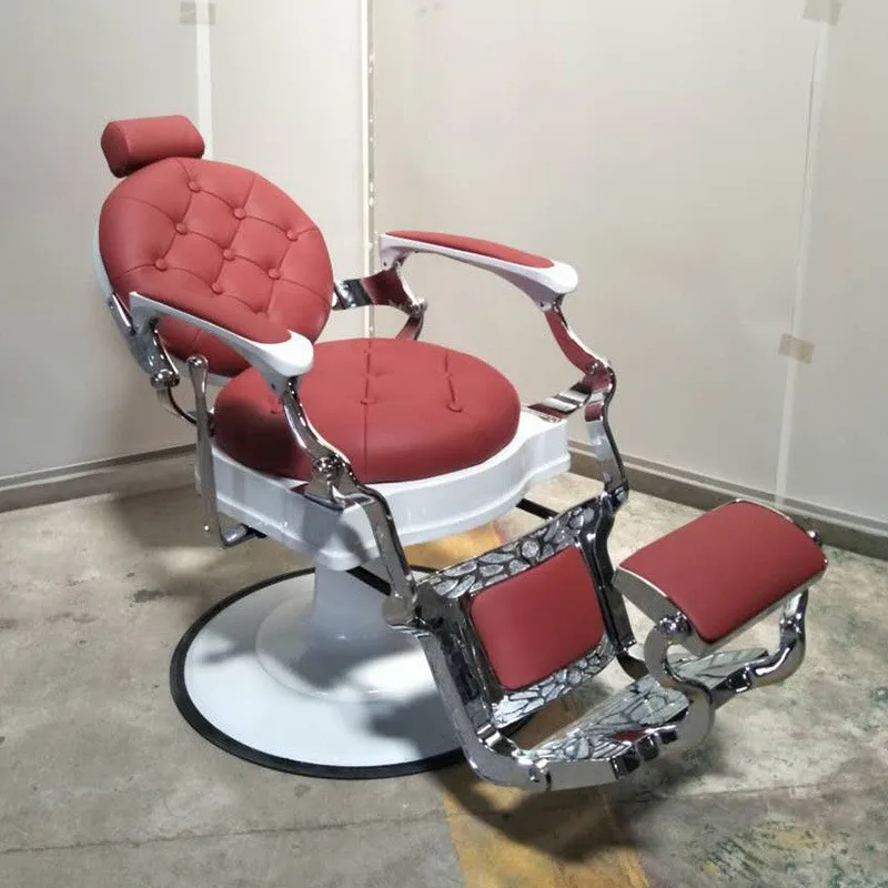 

Manufacturer Foreign Trade Barber Chair Hair Shop Retro Oil Head Hair Salon Chair Can Put Down Shaving Chair Hair Salon Cutting