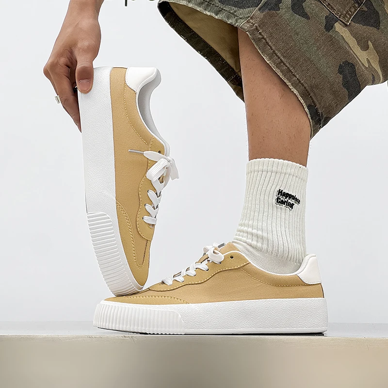 

2026 Summer Hot Sale Men Breathable Low Top Canvas Shoes Soft Sole German Trainer Trendy Versatile Casual Skate Shoes