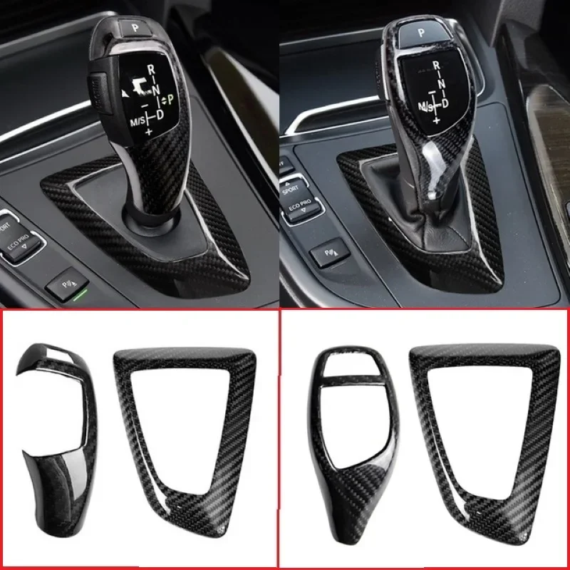 Car Gear Shift Knob Cover Trim Panel Frame ABS Carbon Fiber For BMW 1 2 3 4 Series F20 F21 F22 F23 F30 F31 F34 F35 F32 F33 F36