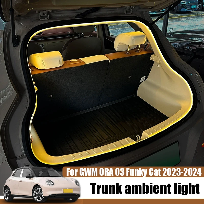 For GWM ORA 03 Funky Cat 2023 2024 Automobile trunk ambient light strip and trunk decorative light strip