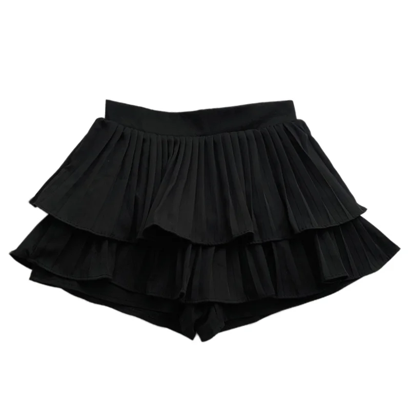 Pleated Crossover Tennis Skirt for Women V High Waisted Crossbody Flowy Skirt