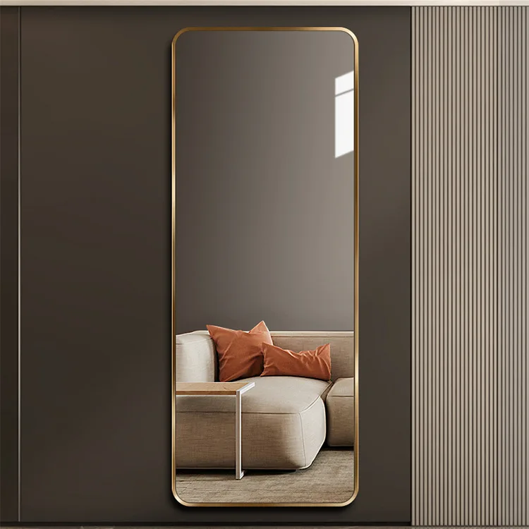 Light luxury framed home bedroom, living room entrance fitting mirror, full-length mirror, clothing store mirror