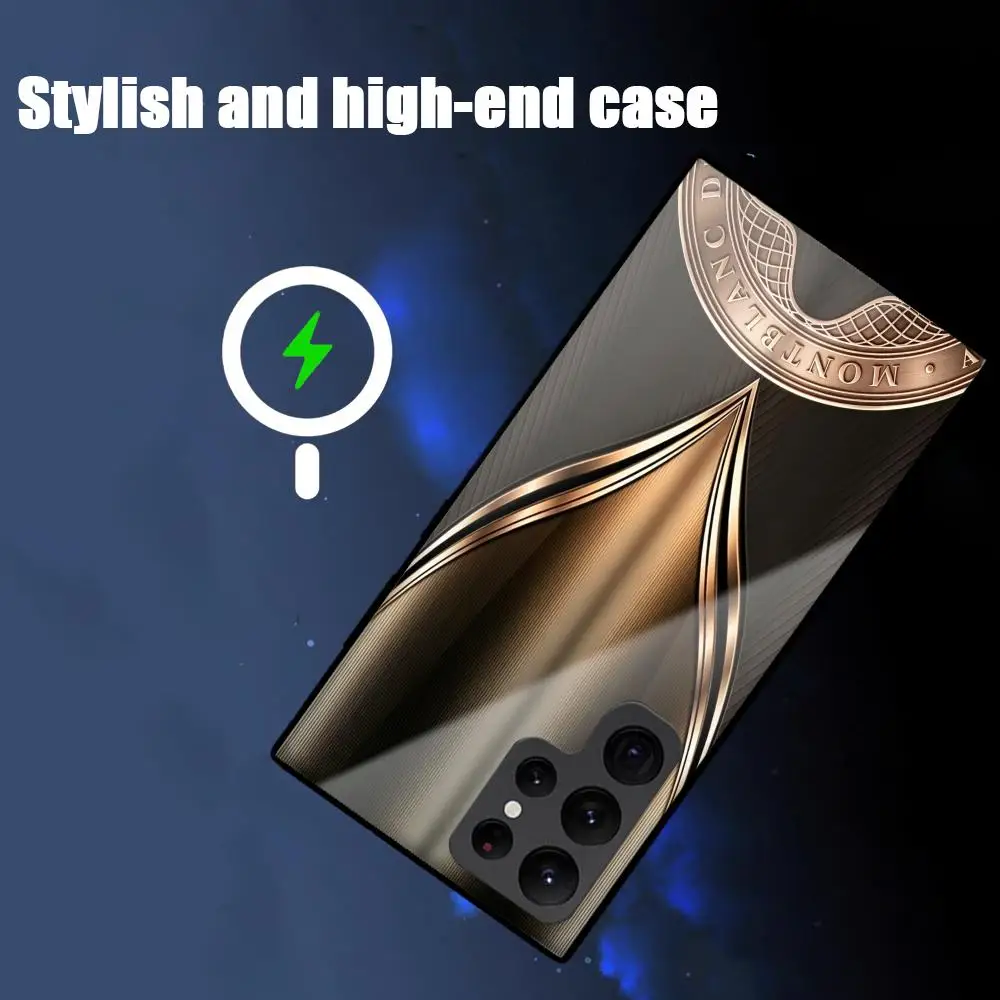 Luxury Logo Phone Case For Samsung S26 S25 S24 S23 S22 S21 S20 Plus Ultra Fold A Glass Magnetic Case M-MontblancES High-end - view 3