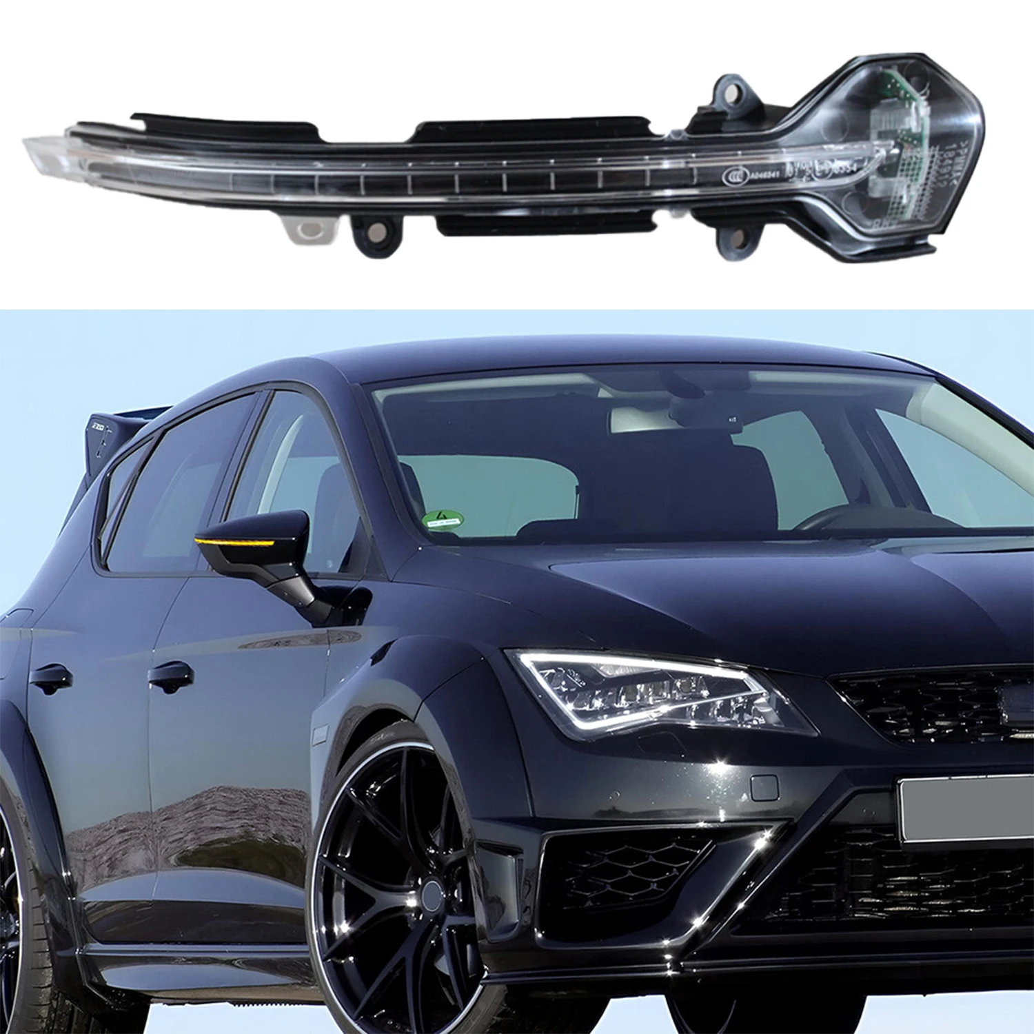 2Pcs  Dynamic LED Turn Signal Side Mirror Indicator Smoked Lens for Seat Leon MK3 5F 2013-2020 Ibiza MK5 Arona 2017-2020