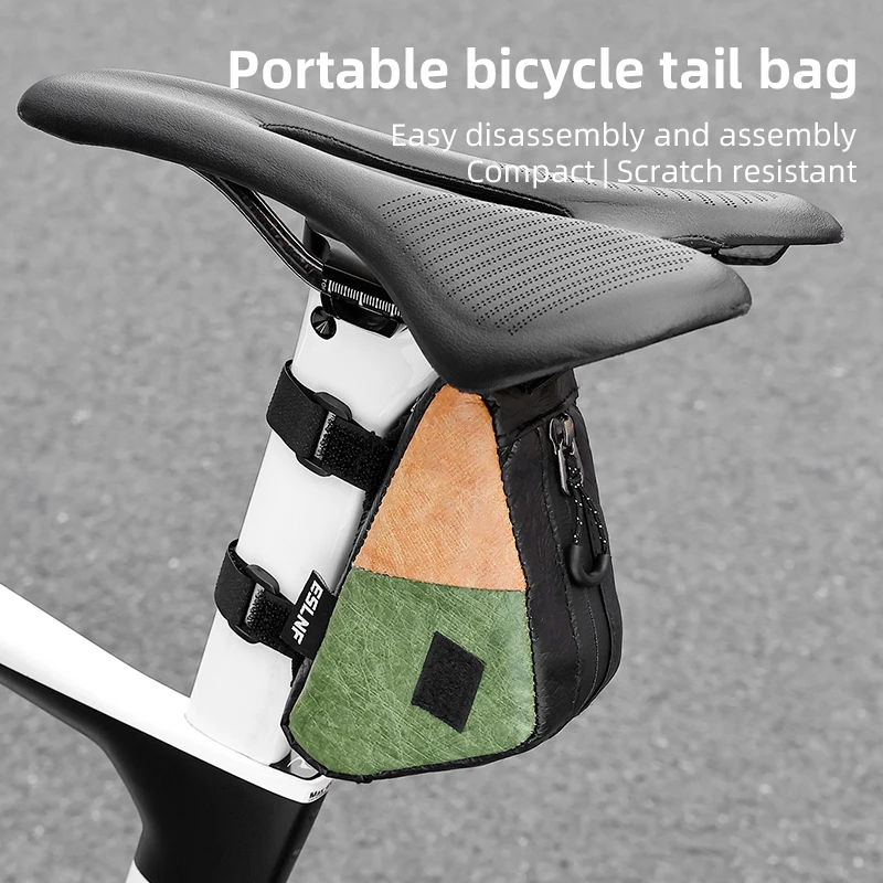 ESLNF Bicycle Saddle Bag Rainproof Mountain Road Bike Frame Bag Capacity Durable Easy To Install Universal Fit Cycling Bags