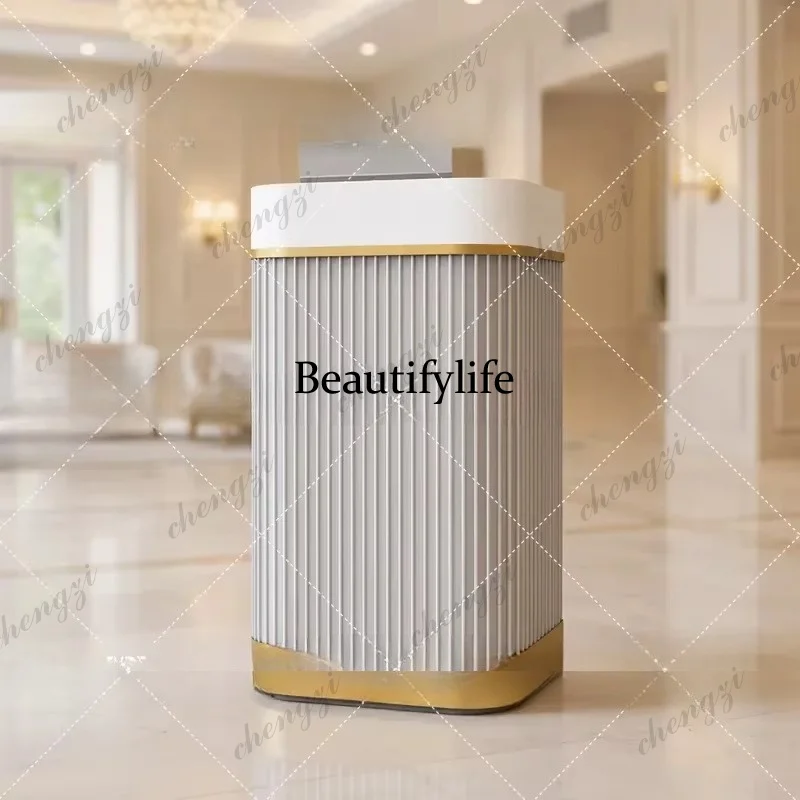 Light luxury reception desk Welcome desk, sales department Company front desk Hotel high-end customer service desk Stainless