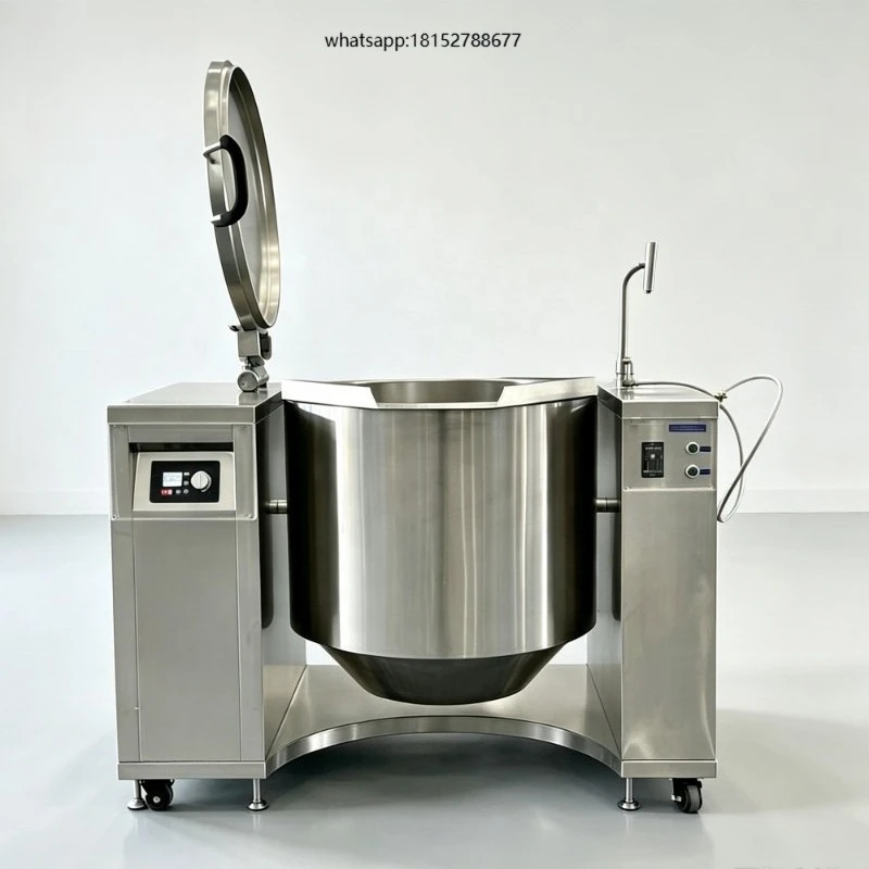 Energy Saving Induction Cooking Pot 8 Power Levels Manual Auto Tilt Design for Restaurant Central Kitchen Boiling Braised Food