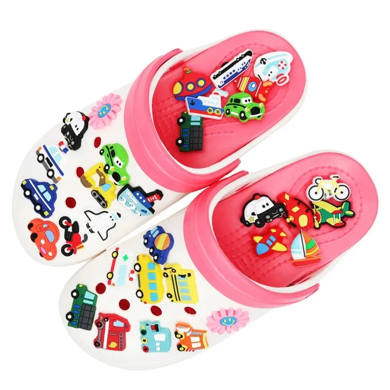 

1 шт. Декоративные шармы для обуви из ПВХ, разнообразные украшения, мультяшные транспортные средства, аксессуары для обуви, подарок для детей