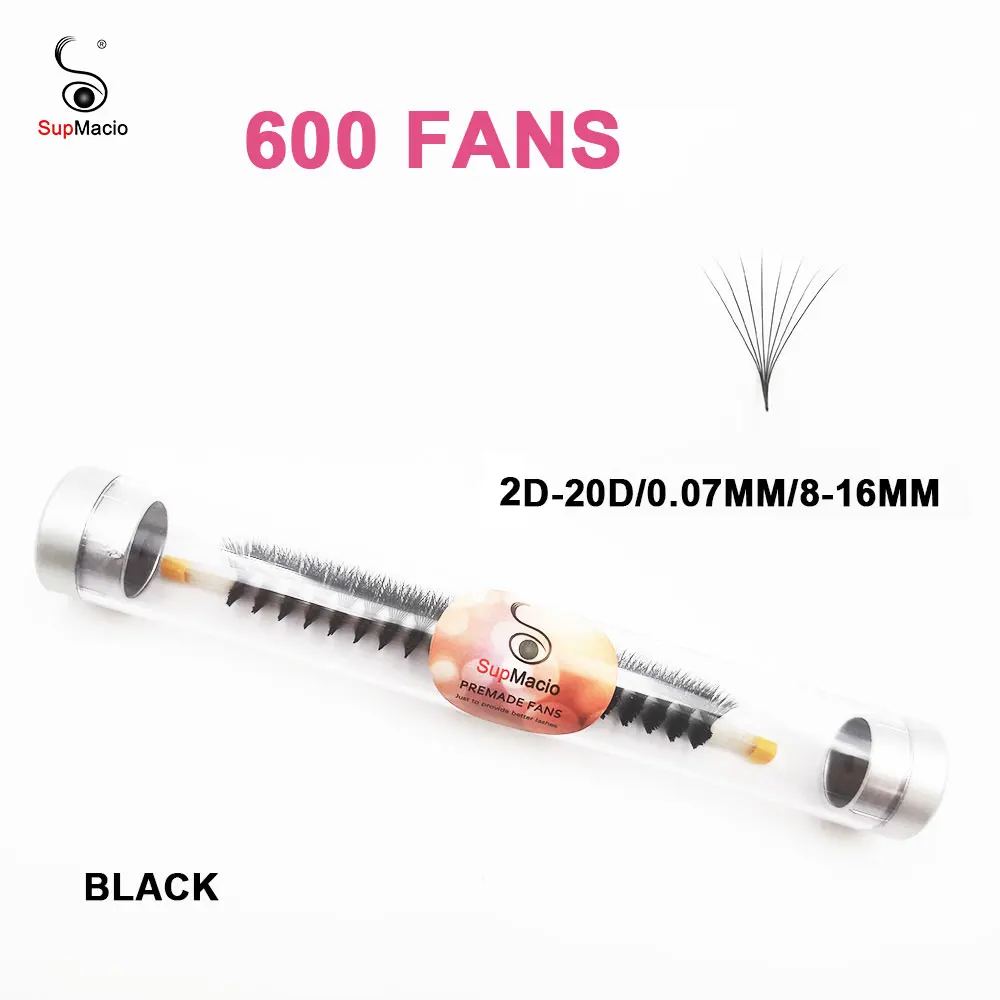 

Supmacio Speed Premade Volume Fans 3d-20d 0.07mm Pointy Base Loose Promade Fan Lashes 600 Fans