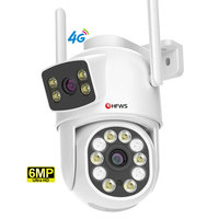 4G Sim Card 6MP Solar Cctv Camera Dual Lens Dual Screen Ai Human Auto Tracking Wireless CCTV Outdoor Wifi Ptz Camera