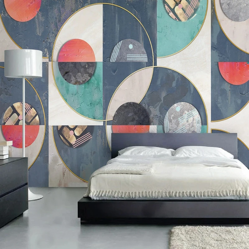 Mural Wallpaper Custom 3D Solid Geometry Abstract European Wall Painting papel pintado hallway Home Decor Creative Art 3D Fresco