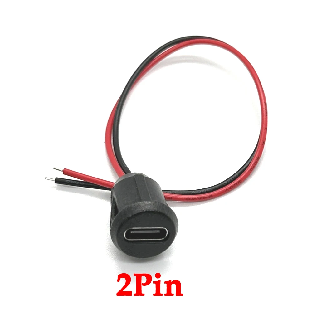 Imagem -04 - Tomada de Carregamento Rápido de Alta Corrente Conector Impermeável Jack tipo c Fêmea Jack 2pin 4pin cc Ph2.0 Imprensa tipo Placa 100 Pcs