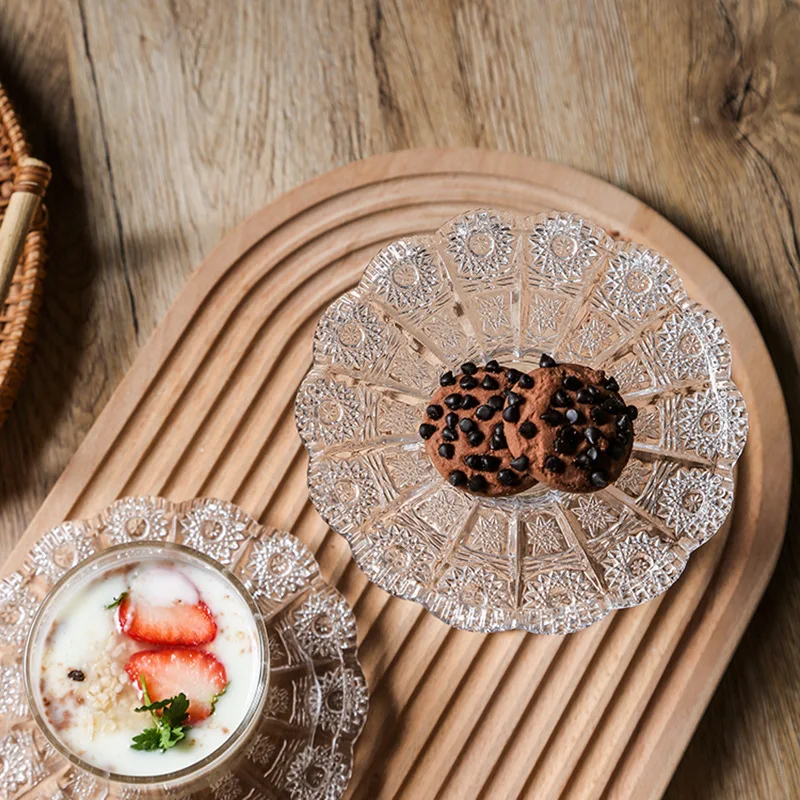 Crystal Glass Cake Stand Cake Display Stand Crystal Glass Fruit Plate Display Desserts Holder for Wedding Cakes Serving Platters