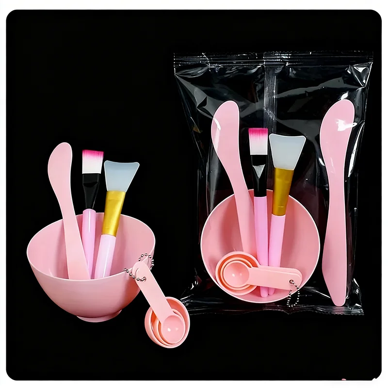 مجموعة أوعية خلط قناع الوجه السيليكون مكونة من 7 قطع مع فرش ناعمة مجموعة أدوات الوجه DIY للأقنعة المنزلية وأدوات العناية بالجمال