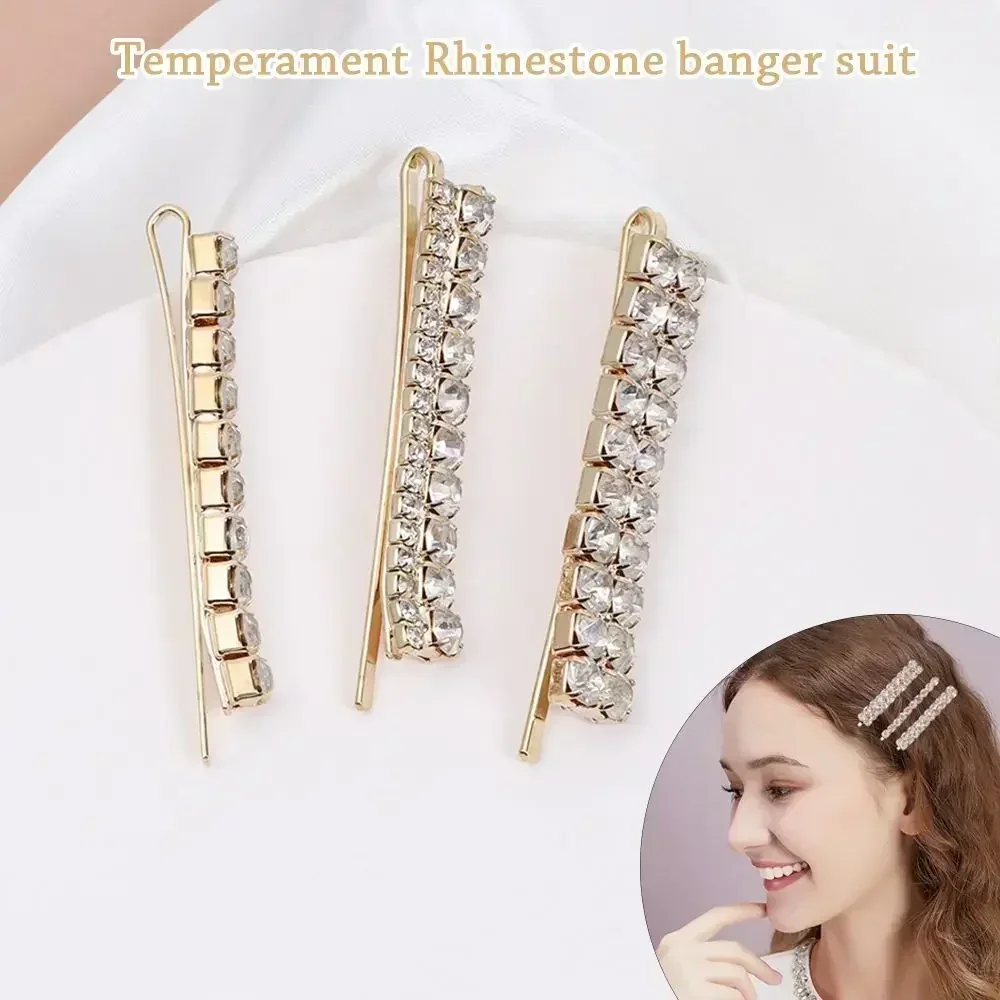 Hot Korea Diamond forcine donna Bingbing Crystal Hair Clips Set Girls Luxury Shining Crystal Barrettes accessori per lo Styling dei capelli