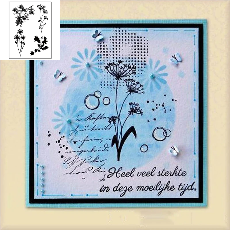 

Fragrant Dandelion Petals Branches Cutting Dies match Clear Stamps 2022 New DIY Scrapbooking Paper Cards Album Making Crafting