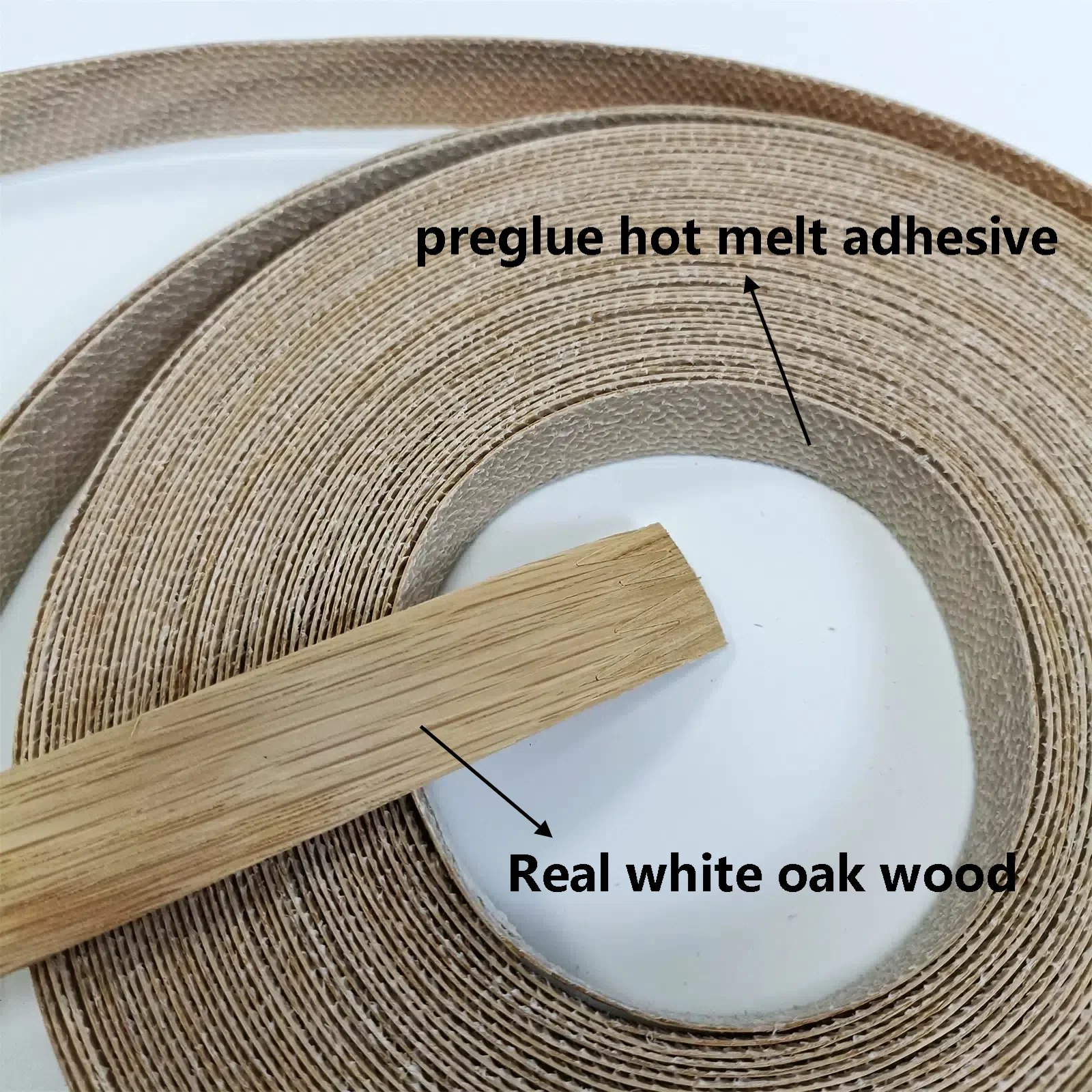 Real White Oak Edge Banding,Pre-glued Iron On Wood Veneer Roll,Backed with Hot Melt Adhesive Plywood Edging Trim For Furniture