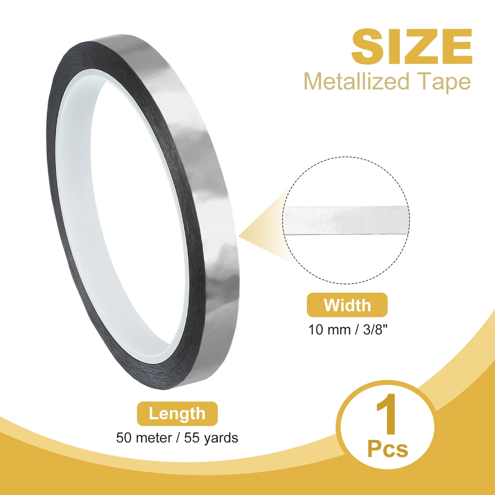1Pcs Metalized Polyester Film Tape Metallic Decor Mirror Tape Adhesive Mirror for Detailing Accent Wall Graphic Arts Trim Walls