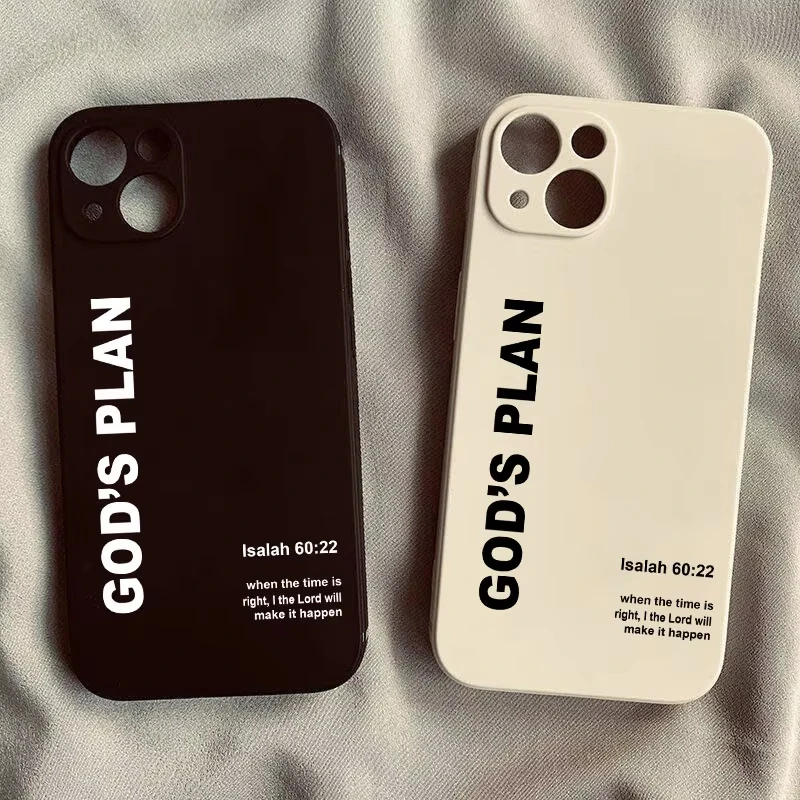 God's Plan Bible Verse Pattern Phone Case for iPhone 18 17 16 15 14 Pro Max 13 12 Mini 11 XR Soft TPU Protective Fundas Cover