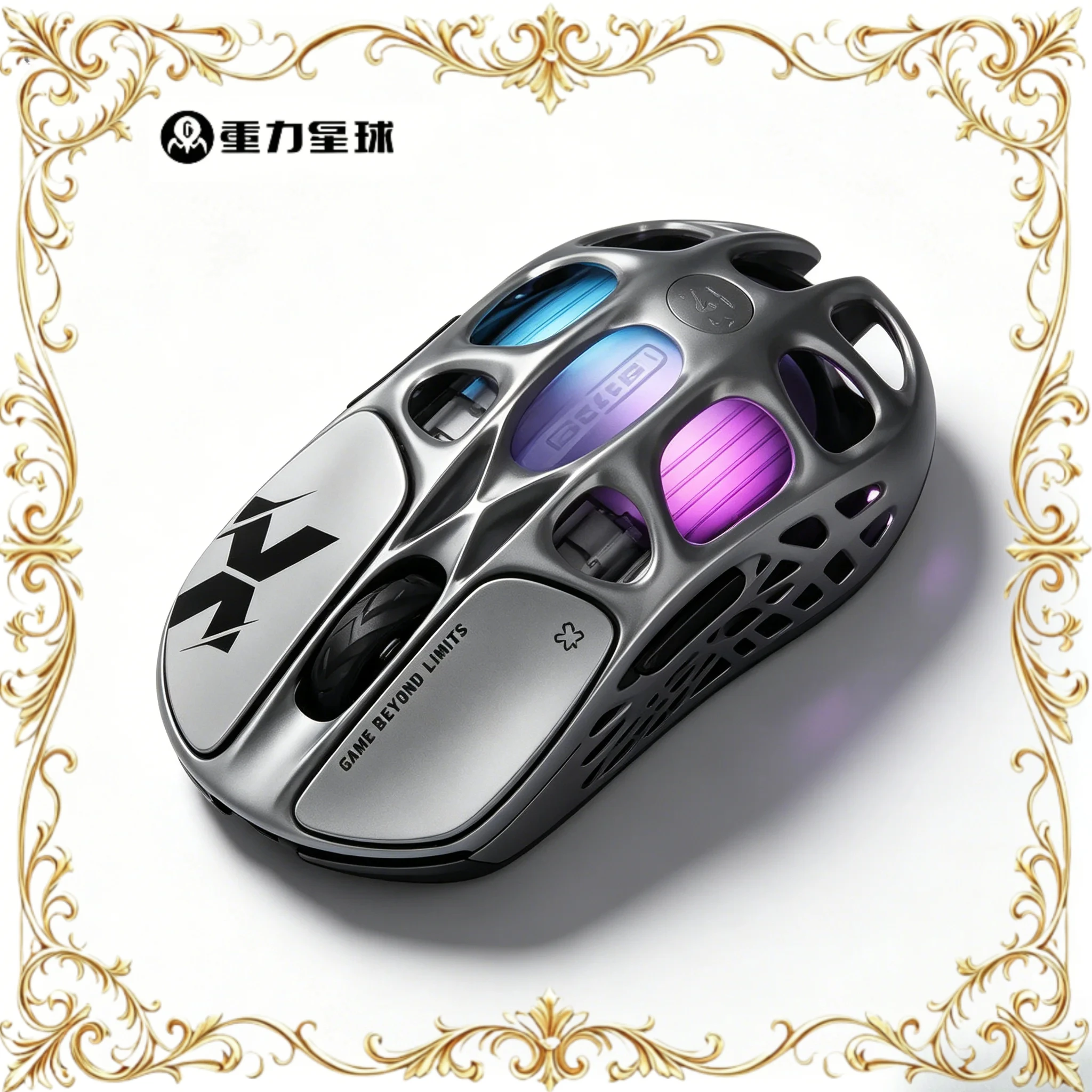 GravaStar X/X Pro Paw3950 8K Wireless Mouse Magnesium Alloy Gaming Mouse E-sports Tri-Mode Bluetooth RGB Lightweight Hollow