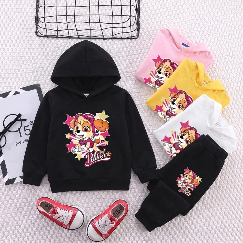Spring/autumn Baby Girls Casual Printed Sweatshirt Sets Kids Long Sleeve Hoodies and Trousers 2pcs Children Sweatpant Set